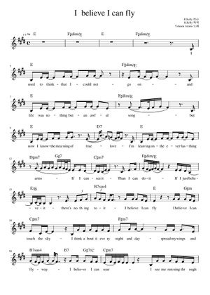 Play Official version of I believe i can fly Sheet Music by R