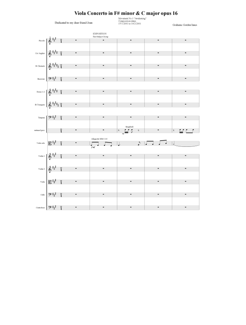 Viola Concerto No 1 in F# minor & C Major Opus 16 - 1st Movement (1 of 3) - Score Only - Grahame Gordon Innes (Full Orchestra)