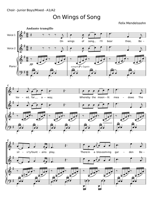 On Wings of Song - Felix Mendelssohn