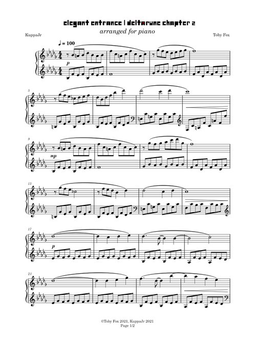 Elegant Entrance | Deltarune Chapter 2 (Piano Arrangement)