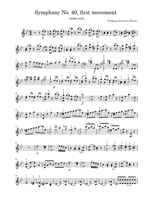 Symphony no 40 - 1st movement – Wolfgang Amadeus Mozart