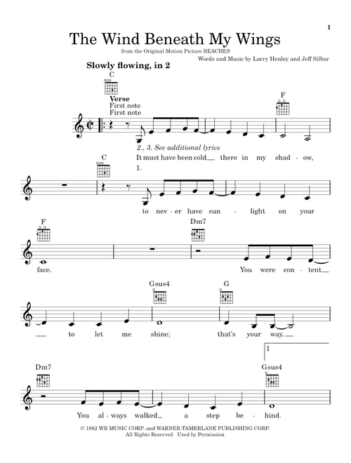 The Wind Beneath My Wings - Bette Midler (Ukulele)