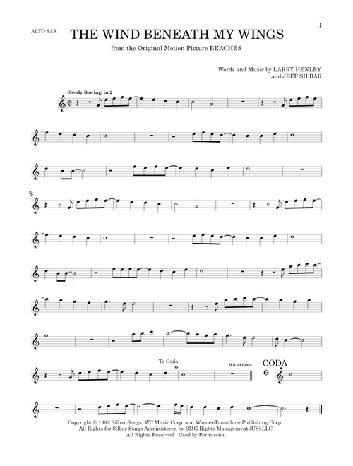 The Wind Beneath My Wings - Bette Midler (Alto Sax Solo)