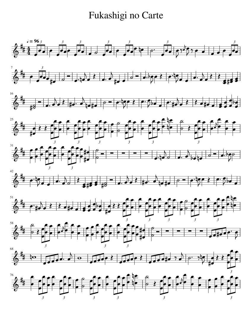 Bunny Girl Senpai ED clarinet solo Sheet Music for Clarinet