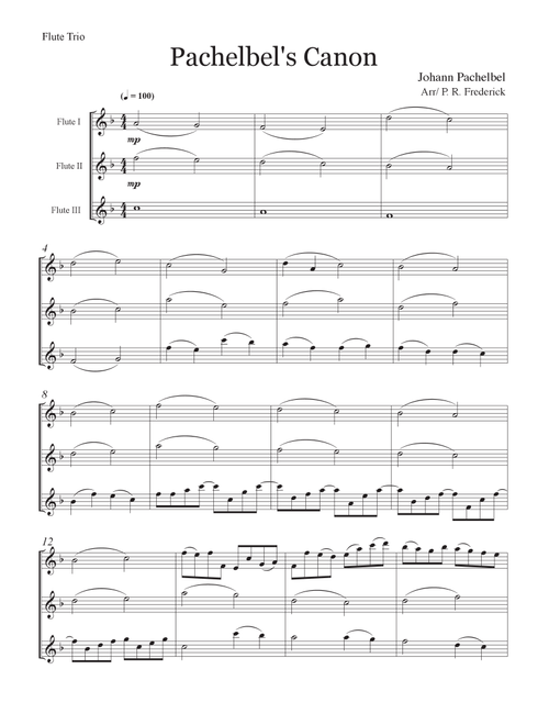 Pachelbel's Canon (Arr. P. R. Frederick) - Johann Pachelbel (Woodwind Ensemble)