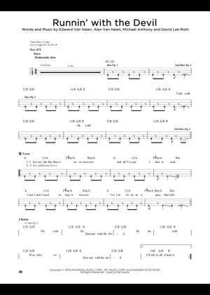 Play Official version of Runnin with the devil Sheet Music by Van