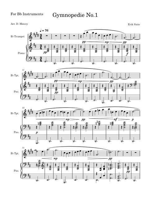 Gymnopédie No.1 – Erik Satie Trumpet Solo