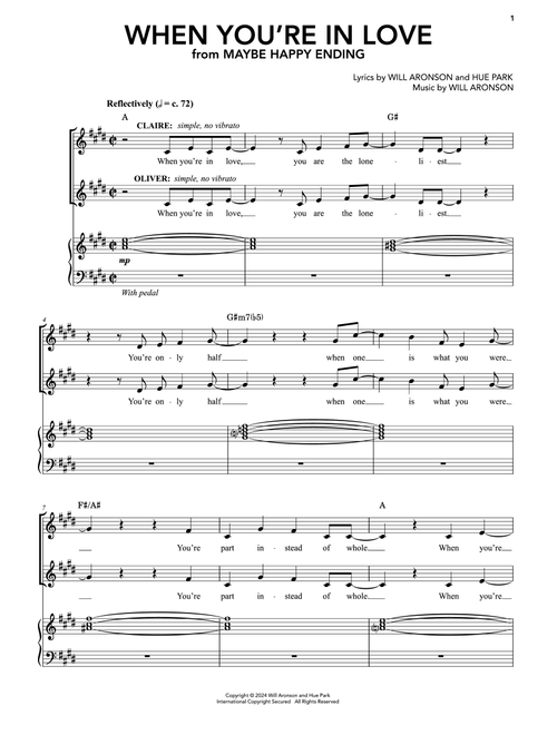 When You're In Love (from Maybe Happy Ending) - Hue Park & Will Aronson, Hue Park, Will Aronson (Piano Vocal)