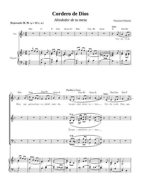 Cordero de Dios - Misa Alrededor de tu Mesa- (Francisco Palazón)