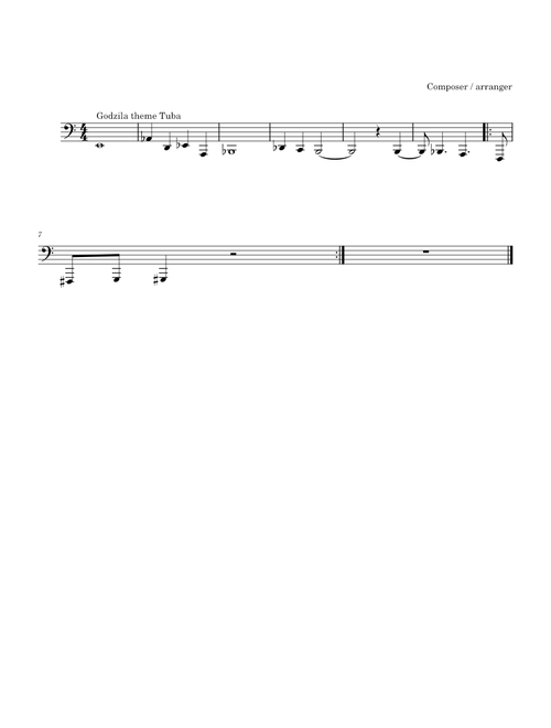 godzilas theme tuba