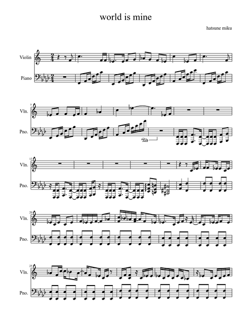 World is Mine/ Hatsune Miku for Violin 