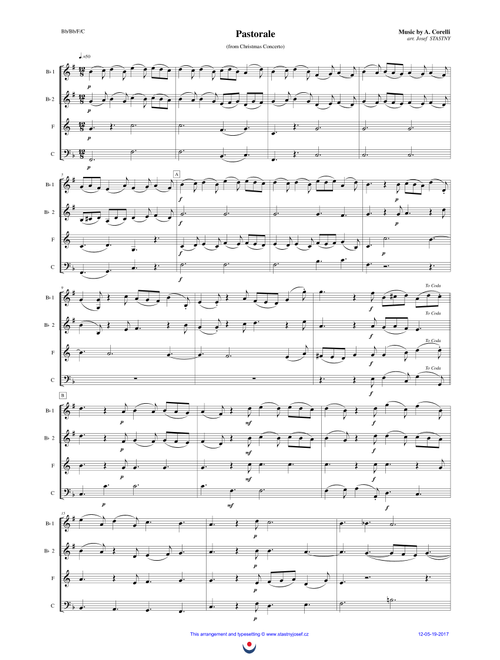 Pastorale (Christmas Concerto) (Arr. Josef STASTNY) - Arcangelo Corelli (Small Ensemble)
