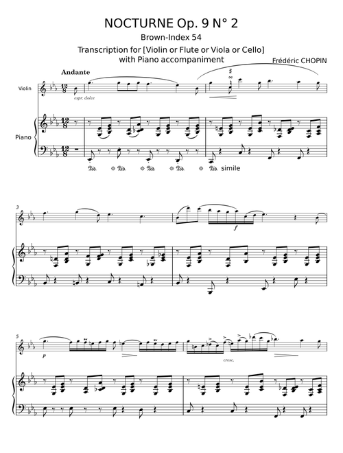 Nocturne In Eb Major, Op. 9, No. 2 - Frédéric Chopin