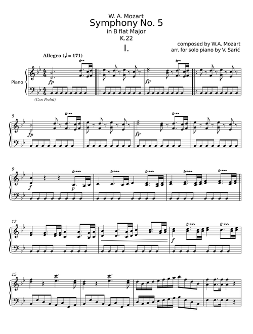 Symphony No.5 in B-flat major, K.22 - Wolfgang Amadeus Mozart
