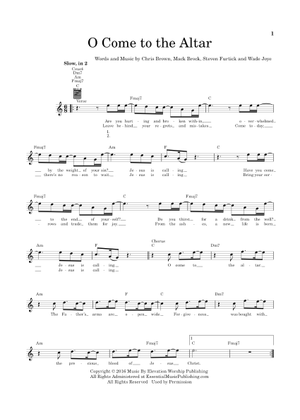 Play Official version of O come to the altar Sheet Music by Elevation
