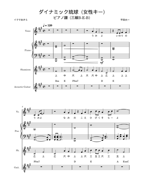 龍山詩譜 デザイアドライブ – ZUN;上海アリス幻樂団;ポンジョウ Sheet