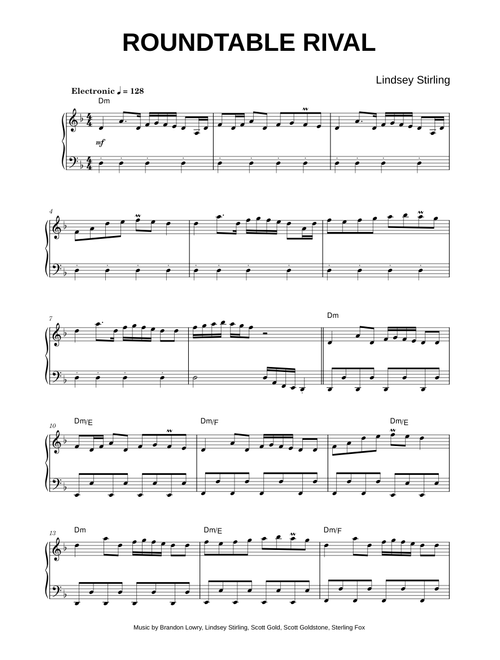 Roundtable Rival - Lindsey Stirling (Piano)