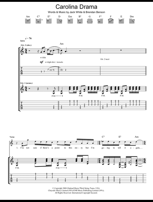 Carolina Drama - The Raconteurs (Guitar Tab)
