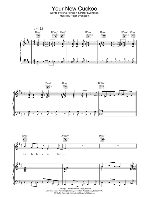 Your New Cuckoo - The Cardigans (Piano-Vocal-Guitar (Piano Accompaniment))
