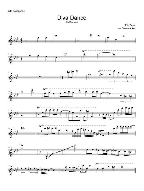 The Fifth Element (Arr. Shaun Acker) - Eric Serra (Alto Sax Solo)