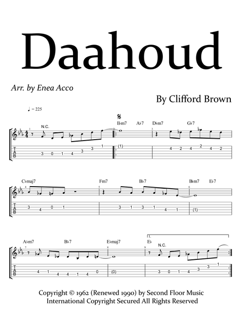 Daahoud (Arr. Enea Acco) - Clifford Brown (Lead Sheet - Fake Book)