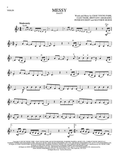 Messy (from F1: The Movie) - Rosé (Violin Solo)