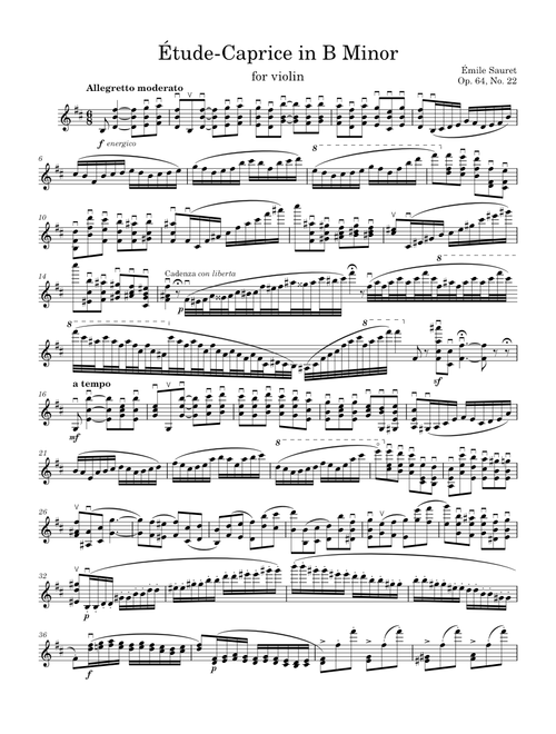 Étude-Caprice in B Minor - É. Sauret, Op. 64, No. 22