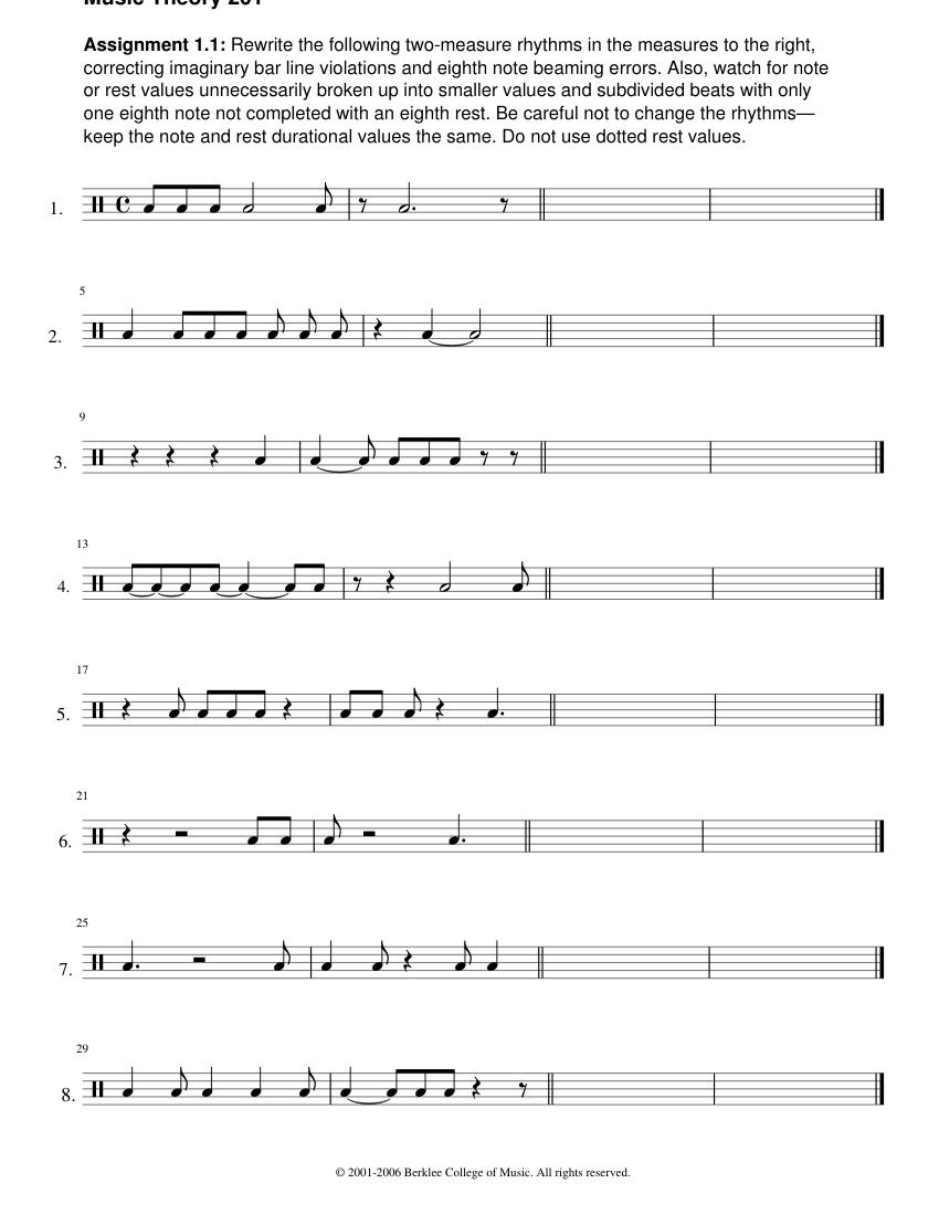Assignment1-1a 1-UPDATED Sheet Music for Drum group (Solo) | MuseScore.com