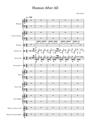 Human After All – Daft Punk Sheet Music for Piano (Solo) easy ...