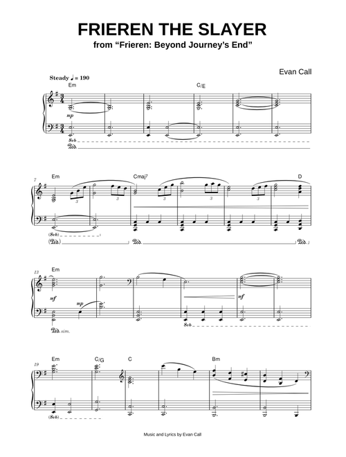 Frieren the Slayer [from Frieren: Beyond Journey's End] - Evan Call (Piano)