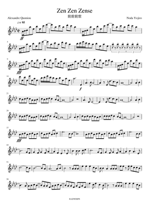 Zenzenzense from kimi no na wa Sheet Music for Saxophone