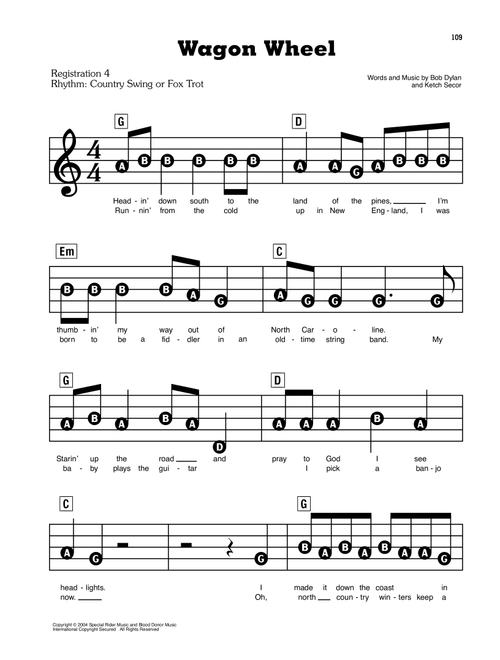 Wagon Wheel - Darius Rucker (E-Z Play Today)