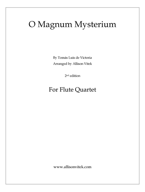 O Magnum Mysterium (Arr. Allison Vitek) - Tomas Luis De Victoria (Woodwind Ensemble)