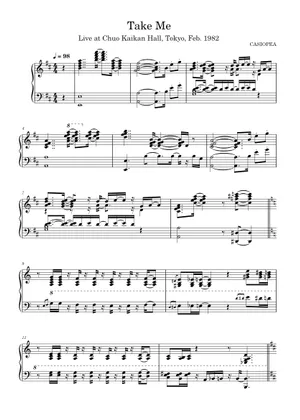 Take Me – Casiopea (Mint Jams) Sheet music for Piano, Guitar, Bass guitar, Drum group (Piano Sextet) | Musescore.com Take Me – Casiopea (Mint Jams) Sheet music for Piano, Guitar, Bass guitar, Drum group (Piano Sextet) | Musescore.com