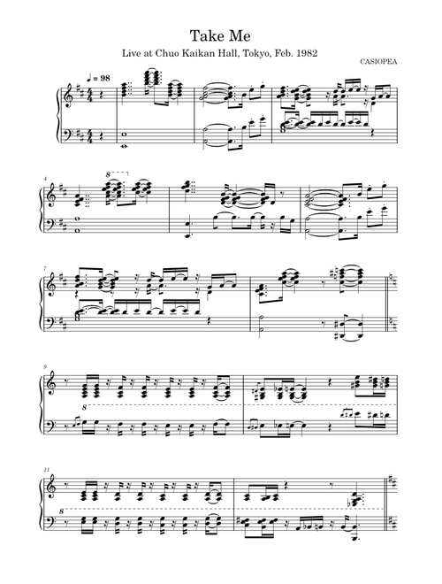 Take Me – Casiopea Take Me - CASIOPEA - Keys