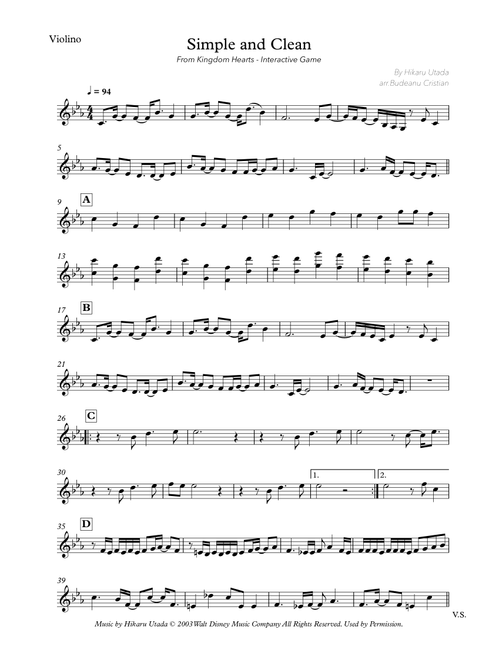 Simple And Clean (Arr. Budeanu Cristian) - Hikaru Utada (String Ensemble)