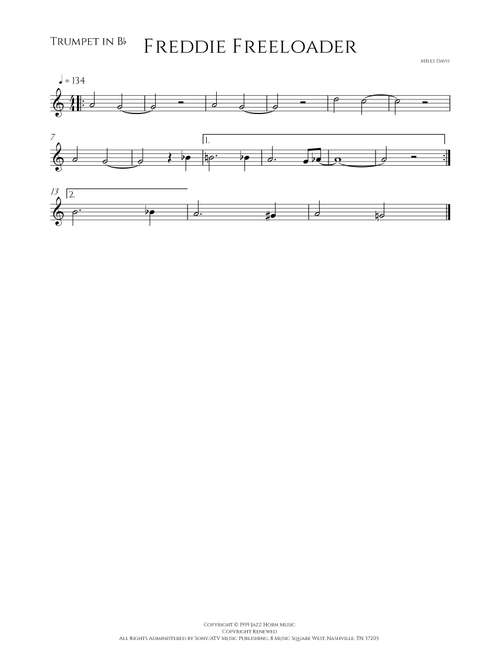 Freddie Freeloader (Arr. Rafael Fernandes da Silva) - Miles Davis (Trumpet Solo)