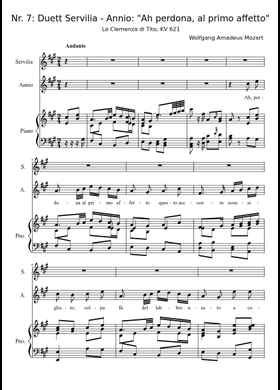 モーツァルト オペラ　La clemenza di Tito ヴォーカルスコア モーツァルト オペラ La clemenza di Tito ヴォーカルスコア