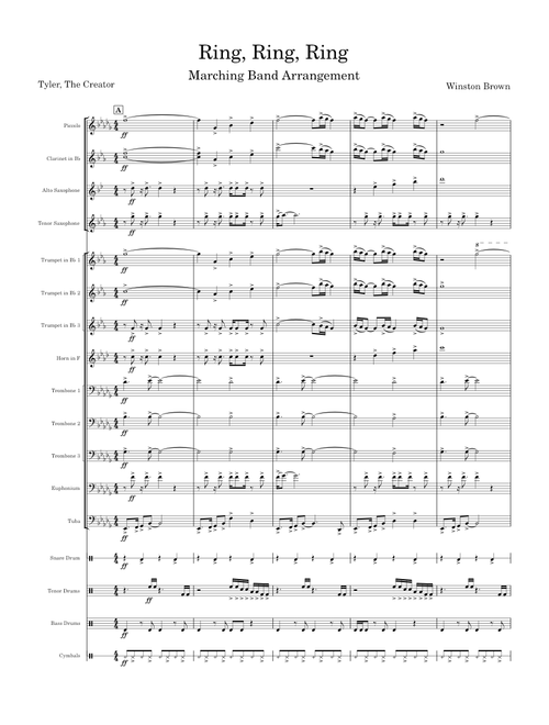Ring, Ring, Ring – Tyler, The Creator (Marching Band Arrangement)