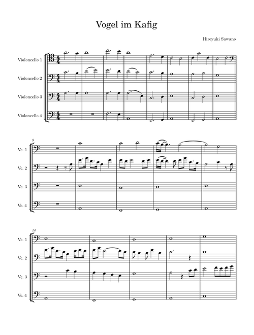 Vogel Im Kafig | Cello Quartet