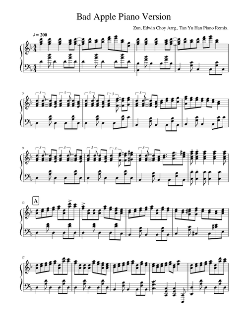 Bad Apple - UN OWEN WAS HER Remix Piano Version