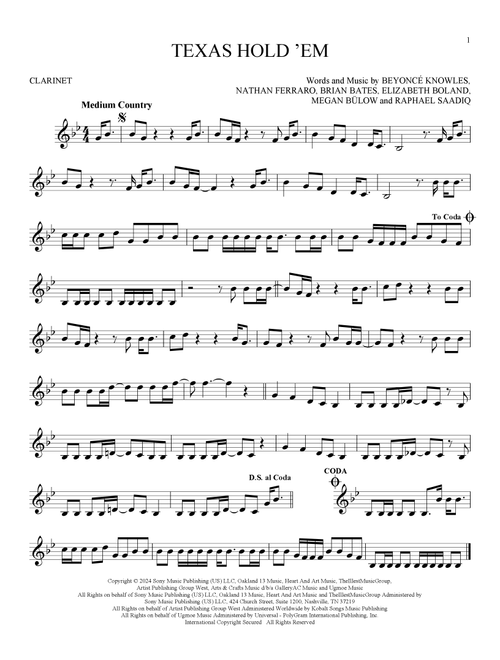 Texas Hold 'Em - Beyoncé (Clarinet Solo)