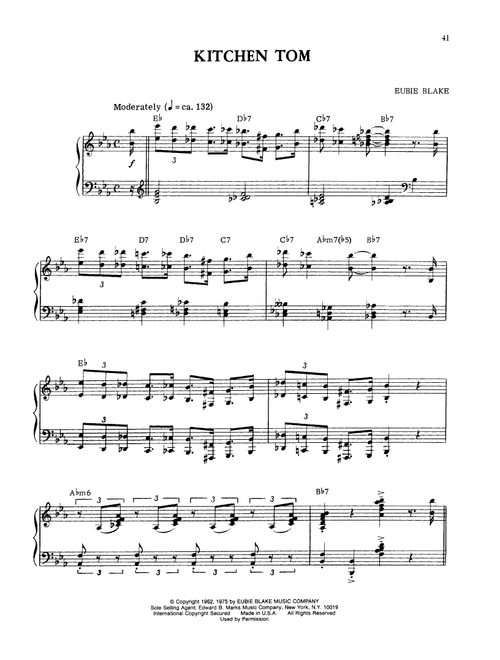 Kitchen Tom - Eubie Blake (Piano Solo)