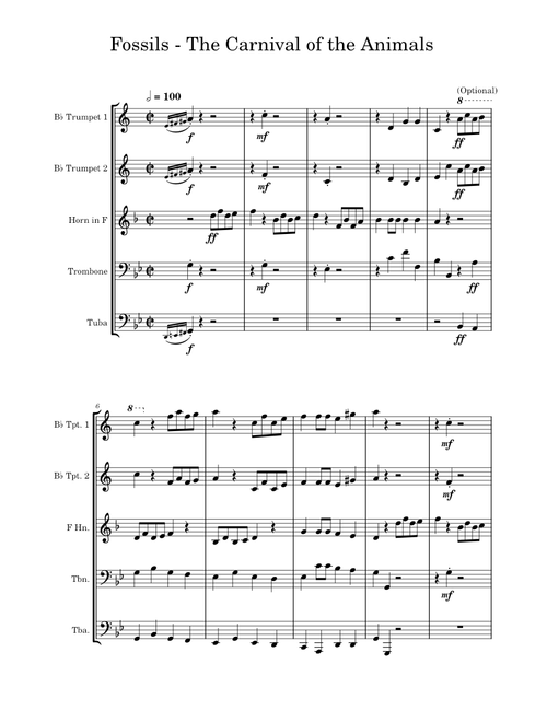 Fossils from The Carnival of the Animals - Brass Quintet