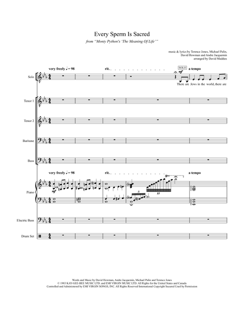 Every Sperm Is Sacred (Arr. David Maddux) - Monty Python (Small Ensemble)