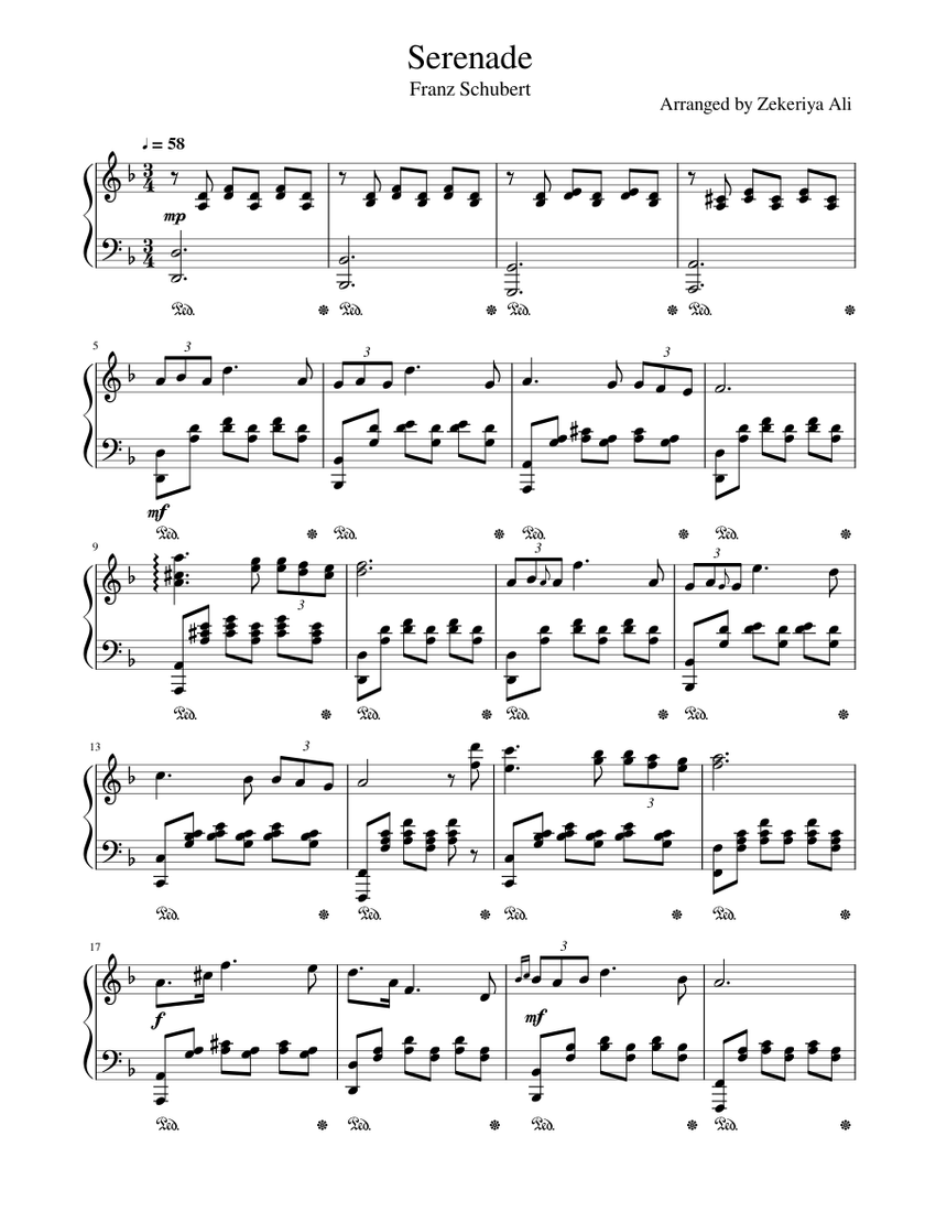2024年冬【法人向けお歳暮】 Schubert - Serenade Sheet music for Piano (Solo) | Musescore.com ピアノ曲