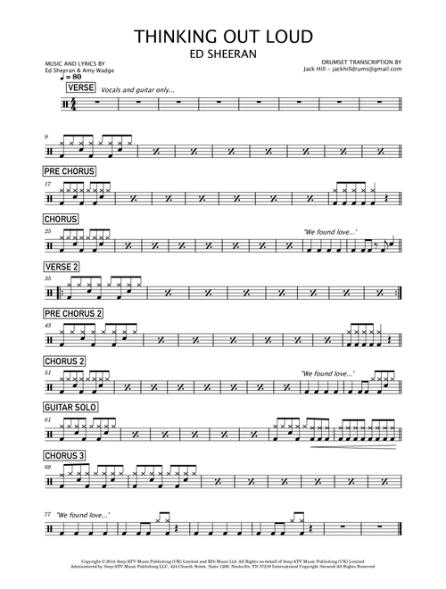 Thinking Out Loud (Arr. Jack Hill) - Ed Sheeran (Drums)