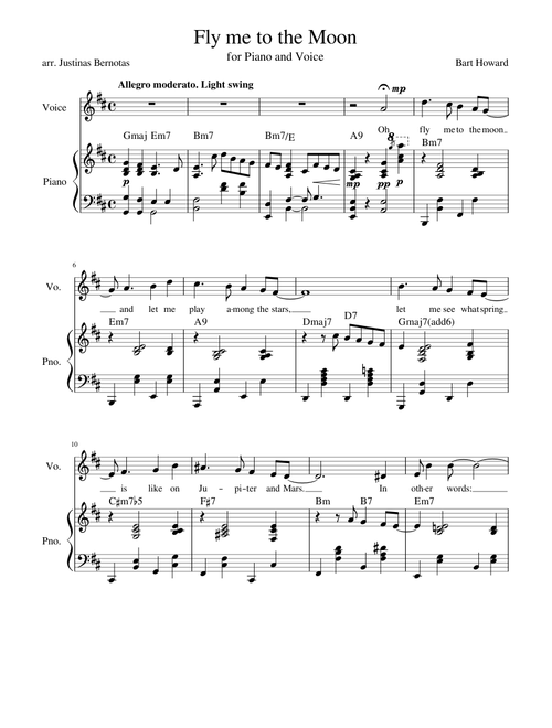 Fly me to the Moon (original arrangement)