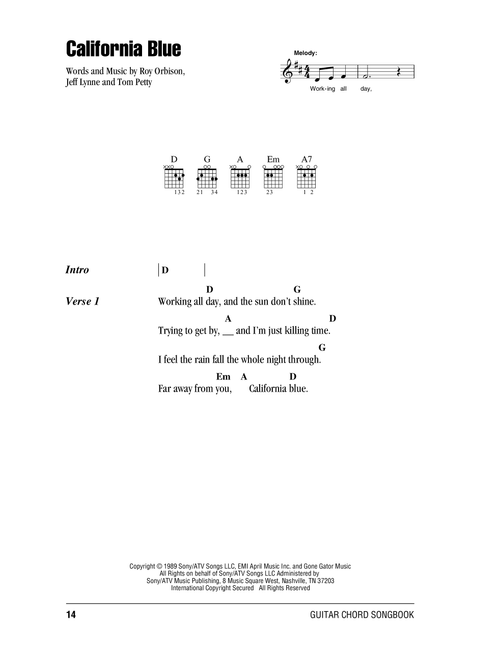 California Blue - Roy Orbison (Guitar Chords-Lyrics)