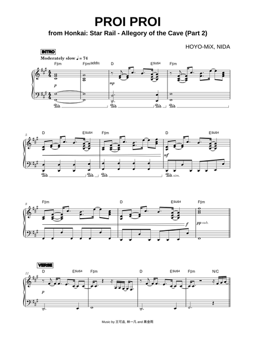 Proi Proi - HOYO-MiX, NIDA (Piano)